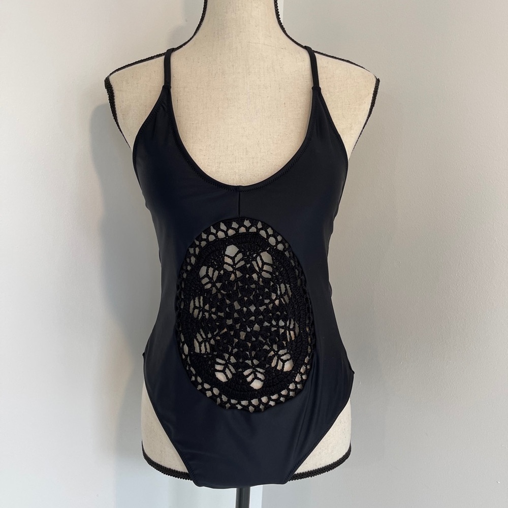Cupshe One Piece Black Swim Suit